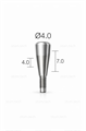 Формирователь десны Dentium Implantium, Superline, D=4 G/H=4 H=7 10048